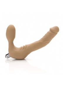 Wibrator analno-pochwowy typu strap-on bez uprzęży - Tantus Realdoe Slim Strapless Strap-On 