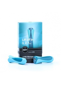 Wibrator z nakładkami silikonowymi Key by Jopen - Io Mini Massager niebieski
