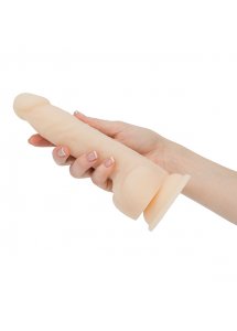 Wibrator z rotacją i przyssawką - Naked Addiction Rotating & Vibrating Dong 8 Inch Vanilla   