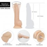 Wibrator z rotacją i przyssawką - Naked Addiction Rotating & Vibrating Dong 8 Inch Vanilla   