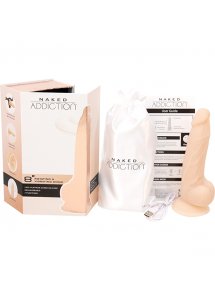 Wibrator z rotacją i przyssawką - Naked Addiction Rotating & Vibrating Dong 8 Inch Vanilla   