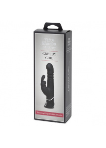 Wibrator z ruchem posuwistym - Fifty Shades of Grey Greedy Girl Rechargeable Thrusting G-Spot Rabbit Vib  