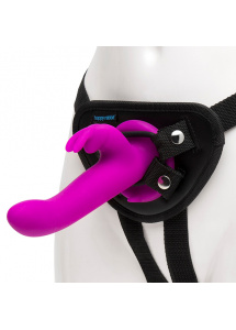 Wibrator z uprzężą - Happy Rabbit Vibrating Strap-On Harness Set   