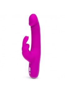 Wibrator realistyczny ze stymulatorem - Happy Rabbit Slimline Realistic USB Rechargeable Rabbit
