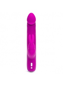 Wibrator realistyczny ze stymulatorem - Happy Rabbit Slimline Realistic USB Rechargeable Rabbit