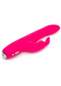 Wibrator wygięty ze stymulatorem - Happy Rabbit Slimline Curve USB Rechargeable Rabbit Vibrator 