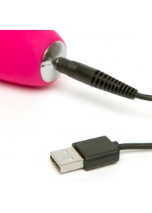 Wibrator wygięty ze stymulatorem - Happy Rabbit Slimline Curve USB Rechargeable Rabbit Vibrator 