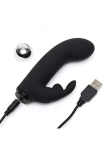 Wibrator ze stymulatorem łechtaczki - Fifty Shades of Grey Greedy Girl Rechargeable Mini Rabbit Vibrator  