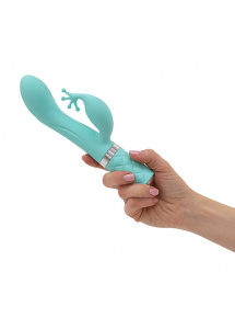 Wibrator ze stymulatorem łechtaczki - Pillow Talk Kinky Rabbit & G-Spot Vibrator   Zielony