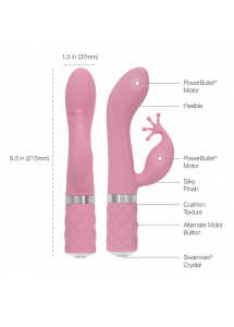 Wibrator ze stymulatorem łechtaczki - Pillow Talk Kinky Rabbit & G-Spot Vibrator   Różowy