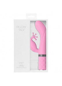 Wibrator ze stymulatorem łechtaczki - Pillow Talk Kinky Rabbit & G-Spot Vibrator   Różowy