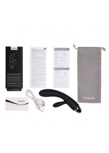 Wibrator ze stymulatorem - Svakom Alice Rabbit Vibrator Czarny
