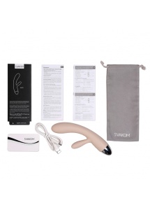 Wibrator ze stymulatorem - Svakom Alice Rabbit Vibrator Khaki