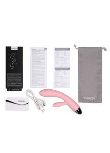 Wibrator ze stymulatorem - Svakom Alice Rabbit Vibrator Różowy