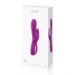 Wibrator ze stymulatorem oryginalnie ukształtowany - Ovo K3 Rabbit Vibrator  Fioletowy Jasny