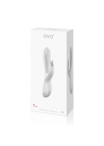 Wibrator ze stymulatorem oryginalnie ukształtowany - Ovo K3 Rabbit Vibrator  Biały