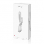 Wibrator ze stymulatorem oryginalnie ukształtowany - Ovo K3 Rabbit Vibrator  Biały