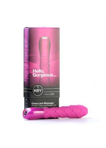 Wibrująca pałeczka z wypustkami Key by Jopen - Ceres Lace Massager  różowy