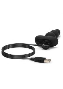 Wibrująca sonda kulkowa analna - B-Vibe Triplet Anal Beads  Czarny