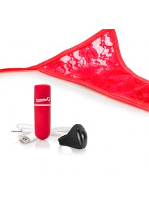 Wibrujące majteczki ze stymulatorem - The Screaming O Charged Remote Control Panty Vibe  Czerwony