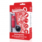 Wibrujące majteczki ze stymulatorem - The Screaming O Charged Remote Control Panty Vibe  Czerwony