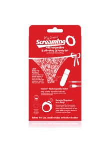 Wibrujące majteczki ze stymulatorem - The Screaming O Charged Remote Control Panty Vibe  Czerwony