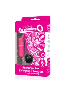 Wibrujące majteczki ze stymulatorem - The Screaming O Charged Remote Control Panty Vibe  Różowy