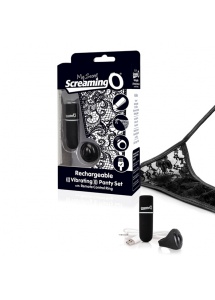Wibrujące majteczki ze stymulatorem - The Screaming O Charged Remote Control Panty Vibe  Czarny