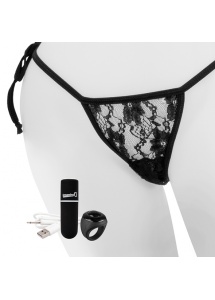 Wibrujące majteczki ze stymulatorem - The Screaming O Charged Remote Control Panty Vibe  Czarny