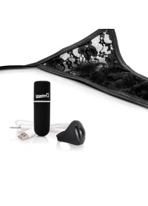 Wibrujące majteczki ze stymulatorem - The Screaming O Charged Remote Control Panty Vibe  Czarny