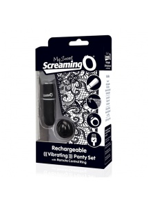Wibrujące majteczki ze stymulatorem - The Screaming O Charged Remote Control Panty Vibe  Czarny