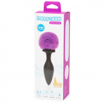 Wibrujący ozdobny korek analny - Happy Rabbit Rechargeable Vibrating Butt Plug Black & Purple L