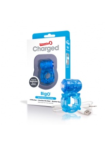 Wibrujący pierścień na penisa - The Screaming O Charged Big O  Niebieski