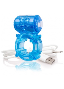 Wibrujący pierścień na penisa - The Screaming O Charged Big O  Niebieski