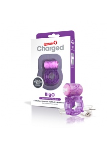 Wibrujący pierścień na penisa - The Screaming O Charged Big O  Fioletowy