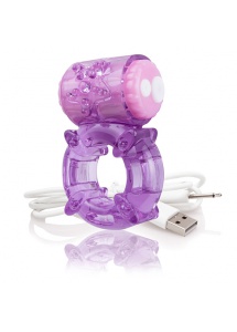 Wibrujący pierścień na penisa - The Screaming O Charged Big O  Fioletowy