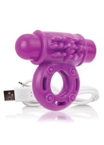 Wibrujący pierścień na penisa - The Screaming O Charged OWow Vibe Ring  Fioletowy