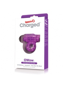 Wibrujący pierścień na penisa - The Screaming O Charged OWow Vibe Ring  Fioletowy