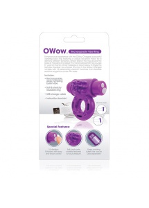 Wibrujący pierścień na penisa - The Screaming O Charged OWow Vibe Ring  Fioletowy