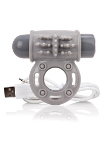 Wibrujący pierścień na penisa - The Screaming O Charged OWow Vibe Ring  Szary