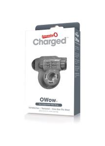 Wibrujący pierścień na penisa - The Screaming O Charged OWow Vibe Ring  Szary