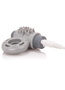 Wibrujący pierścień na penisa - The Screaming O Charged OWow Vibe Ring  Szary