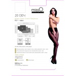 Wycięte w kroku rajstopy zdobione – MissO P211  Czarny