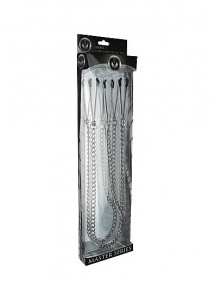 XR Brands Master Series - Zaciski na sutki ŁAŃCUCH stymulacja 