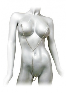 XR Brands Master Series - Zaciski na sutki ŁAŃCUCH stymulacja 