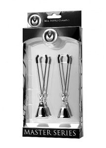 XR Brands Master Series - Zaciski na sutki KLIPSY z dzwoneczkiem