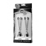 XR Brands Master Series - Zaciski na sutki KLIPSY z dzwoneczkiem