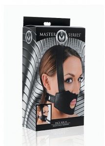 XR BRANDS Master Series - KNEBEL z dziurą na usta + DILDO