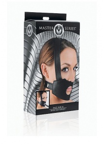 XR BRANDS Master Series - KNEBEL z dziurą na usta + DILDO