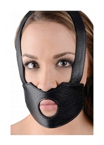 XR BRANDS Master Series - KNEBEL z dziurą na usta + DILDO